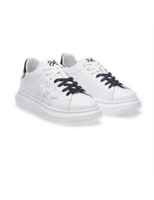 Sneakers PR bianco nero laminato 2Star 2SD2890