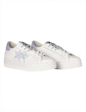 Sneakers donna HS bianco argento cangiante 2STAR 2SD3055