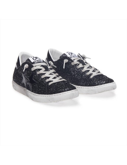 Sneakers donna LOW nero full glitter 2STAR 2SD2846