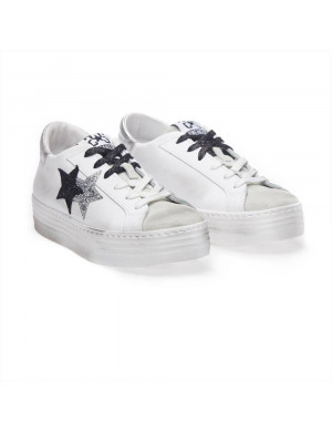 Sneakers low Bianco-Ghiacccio-nero-argento 2853 2Star